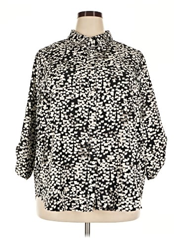 Notations 3/4 Sleeve Button-Down Shirt (view 1)