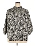 Notations Animal Print Black 3/4 Sleeve Button-Down Shirt Size 2X - photo 1