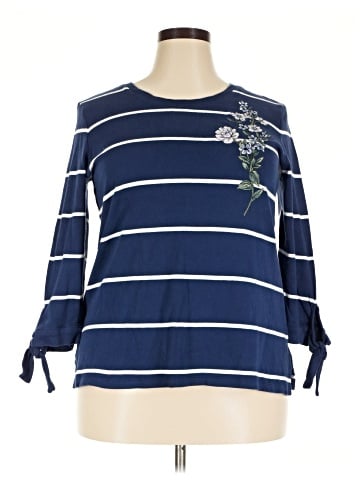 Liz Claiborne 3/4 Sleeve T-Shirt (view 1)