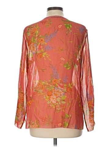 CAbi Long Sleeve Silk Top (view 2)