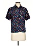 Notations 100% Polyester Stars Blue Short Sleeve Blouse Size S - photo 1