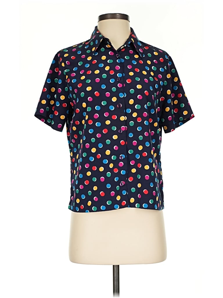 Pre-owned Notations Short Sleeve Blouse In Blue
