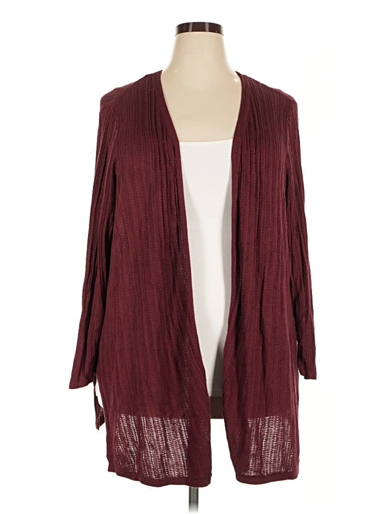 Pre-owned Catherines Cardigan Sweater In Burgundy