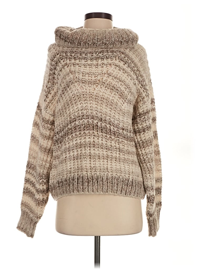 Pre-owned Hollister Turtleneck Sweater In Tan