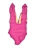J.Crew Color Block Pink One Piece Swimsuit Size 8 - photo 2