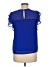 Monteau 100% Polyester Blue Short Sleeve Blouse Size M - photo 2