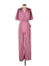 Gal Meets Glam 100% Polyester Solid Pink Jumpsuit Size 10 - photo 1