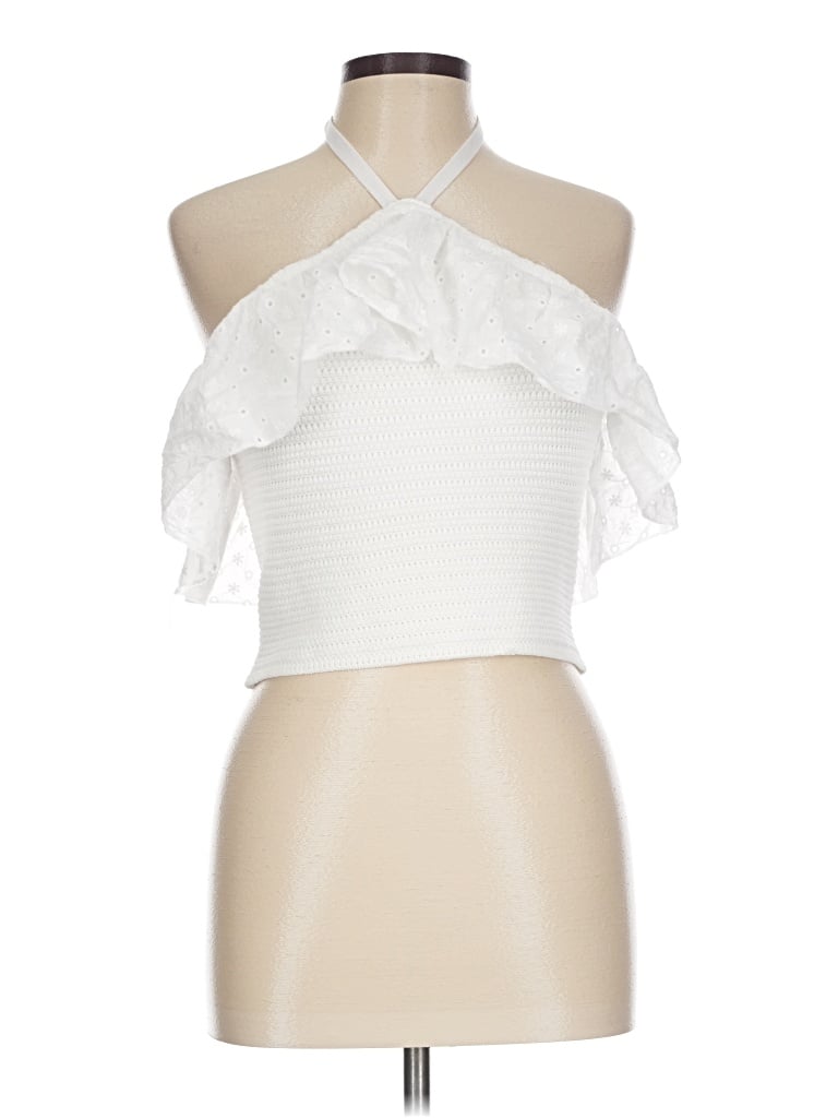 Pre-owned Fate Halter Top White Halter Neckline Tops