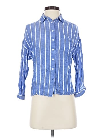 Zara Basic 3/4 Sleeve Button-Down Shirt (view 1)