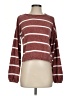 Double Zero 100% Polyester Stripes Burgundy Pullover Sweater Size S - photo 1