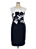 Connected Apparel Graphic Blue Cocktail Dress Size 16 - photo 1