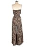 Charlotte Russe Animal Print Brown Jumpsuit Size M - photo 2