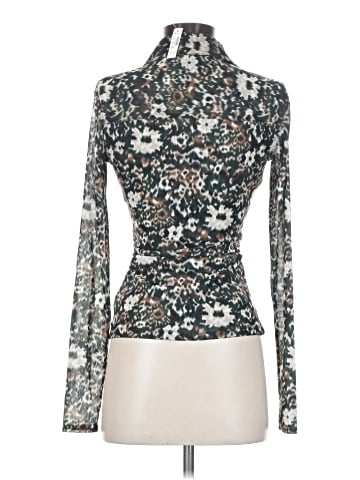Madewell Long-Sleeve Polo Top in Floral Mesh (view 2)
