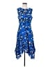CAbi 100% Polyester Print Blue Cocktail Dress Size S - photo 1