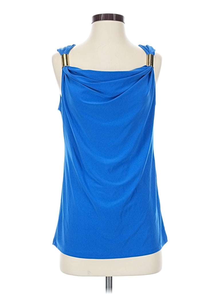 Pre-owned Chaus Sleeveless Top Blue Cowl Neck Tops