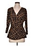 Anne Klein Brown 3/4 Sleeve Blouse Size L - photo 1