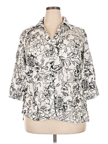 Karen Scott 3/4 Sleeve Button-Down Shirt (view 1)