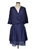 BCBGeneration Solid Blue Casual Dress Size L - photo 1