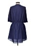 BCBGeneration Solid Blue Casual Dress Size L - photo 2