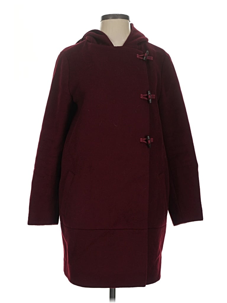 Pre-owned Garnet Hill Wool Coat In Burgundy