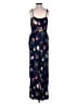 Papaya 100% Rayon Floral Blue Jumpsuit Size L - photo 2