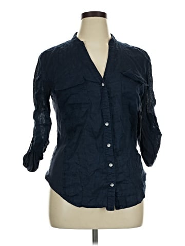 INC International Concepts 3/4 Sleeve Button-Down Shirt (view 1)