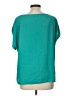 Bisou Bisou 100% Polyester Teal Short Sleeve Blouse Size L - photo 2