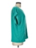 Bisou Bisou 100% Polyester Teal Short Sleeve Blouse Size L - photo 4