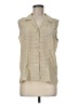 Notations Polka Dots Ivory Sleeveless Button-Down Shirt Size M - photo 1