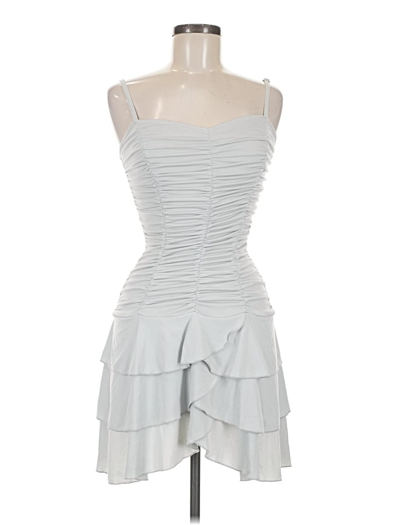 Pre-owned Sharagano Cocktail Dress In Gray