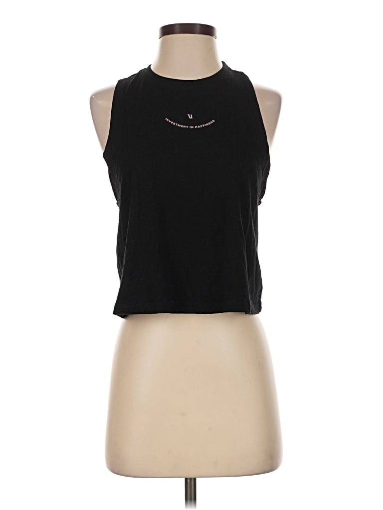 Pre-owned Vuori Tank Top Black Halter Neckline Tops
