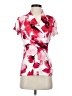 DKNY Floral Red Short Sleeve Blouse Size XS - photo 1