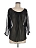 Bisou Bisou 100% Polyester Black 3/4 Sleeve Blouse Size M - photo 1
