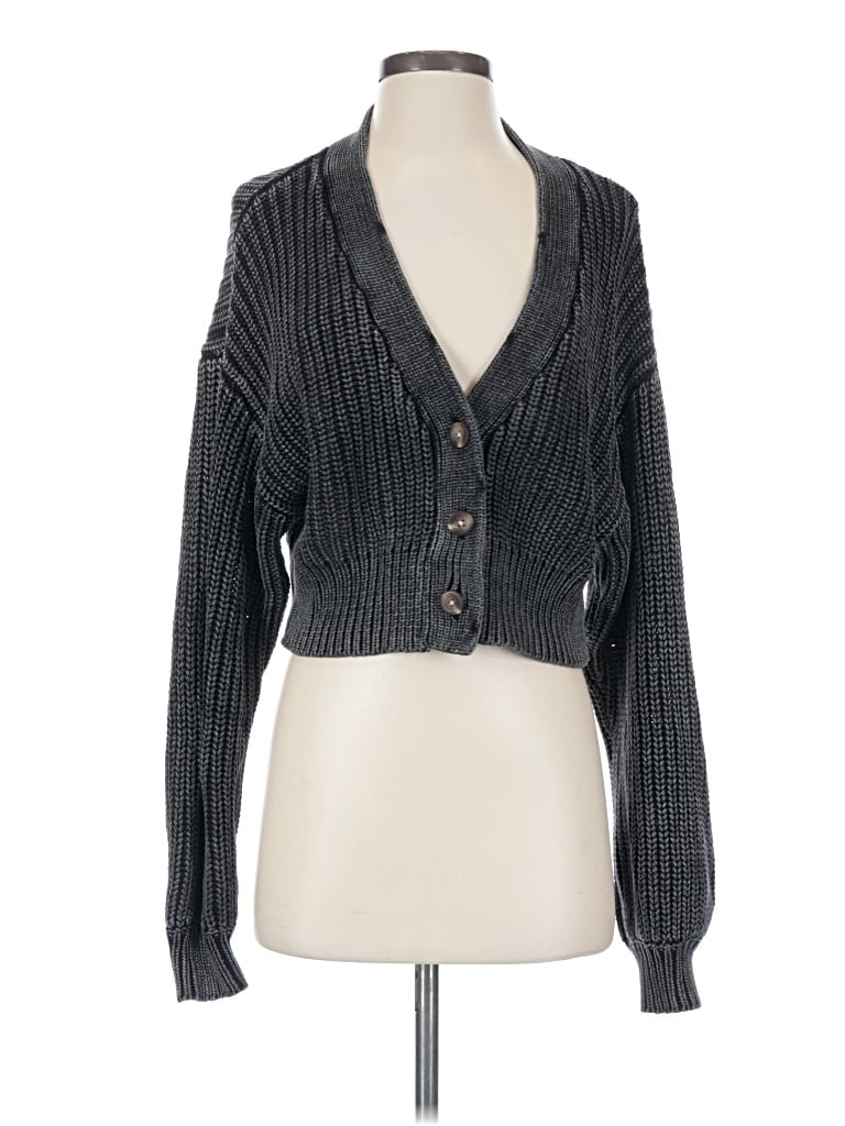 Pre-owned Roxy Cardigan Sweater In Gray