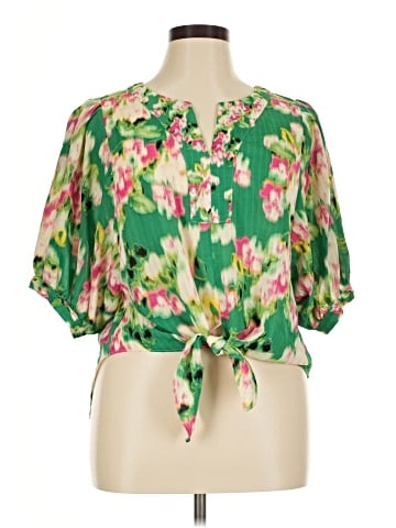 Rose + Olive Short Sleeve Blouse (view 1)