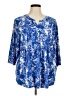 Cathy Daniels Blue 3/4 Sleeve Blouse Size 1X - photo 1