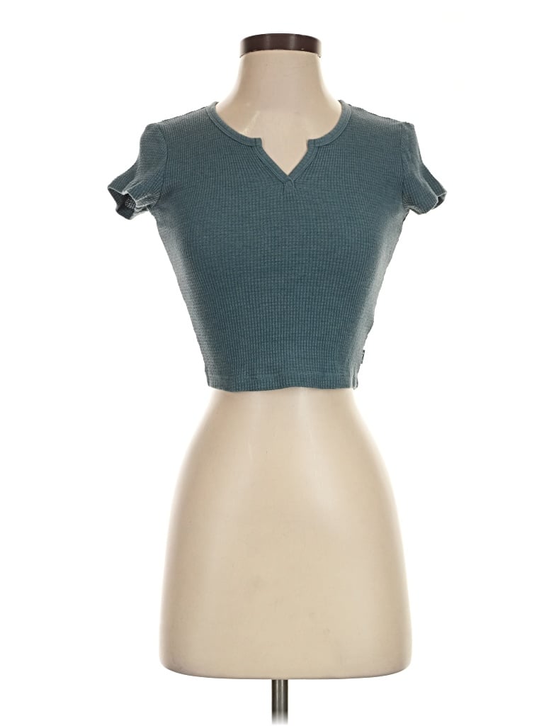Pre-owned Tna Short Sleeve Turtleneck In Teal