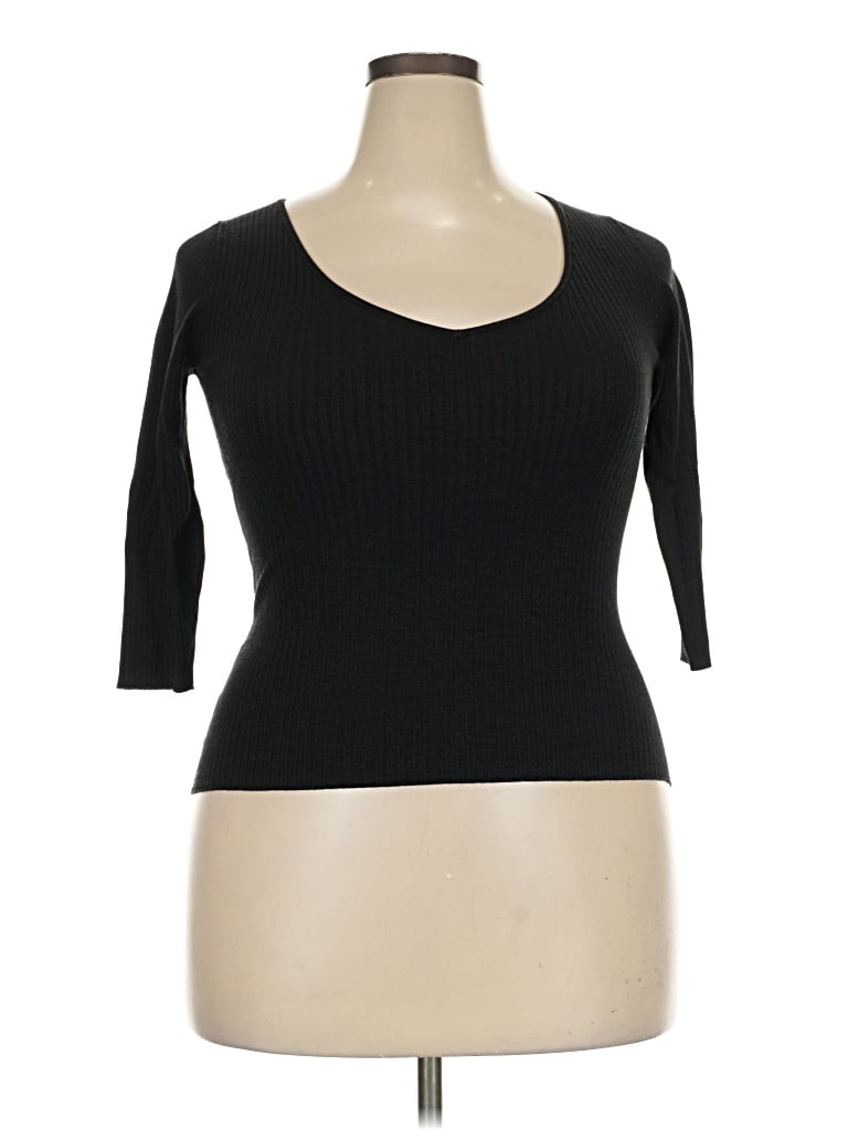 Pre-owned August Silk 3/4 Sleeve T-shirt In Black