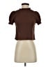 Monteau Brown Short Sleeve Blouse Size S - photo 1