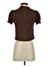 Monteau Brown Short Sleeve Blouse Size S - photo 2