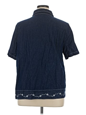 Hot Cotton Short Sleeve Button-Down Shirt (view 2)