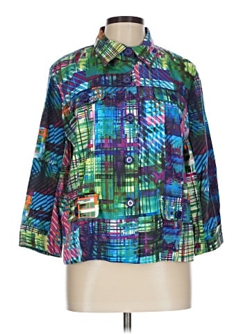 Erin London 3/4 Sleeve Button-Down Shirt (view 1)