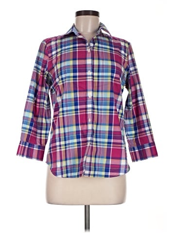 Chaps 3/4 Sleeve Button-Down Shirt (view 1)