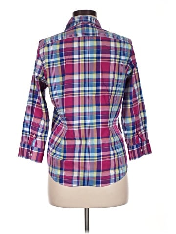 Chaps 3/4 Sleeve Button-Down Shirt (view 2)