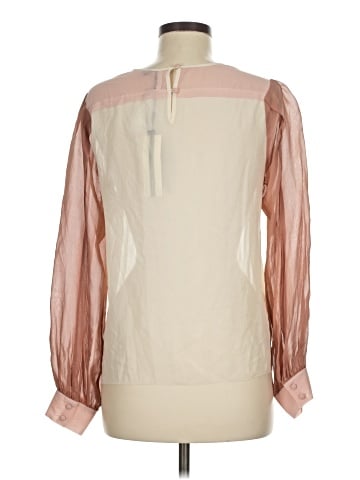 Topshop Long Sleeve Silk Top (view 2)