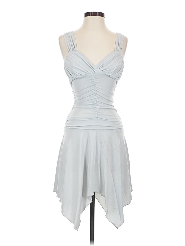 Pre-owned Sharagano Cocktail Dress In Gray