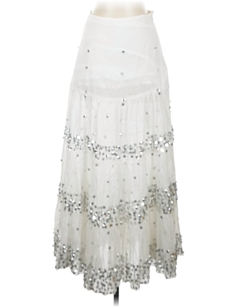 Pre-owned Sharagano Formal Skirt In Silver