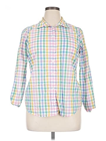 J.Crew Factory Store 3/4 Sleeve Button-Down Shirt (view 1)