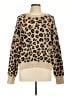 Knox Rose Animal Print Tan Pullover Sweater Size L - photo 1