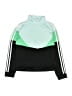 Adidas 100% Polyester Color Block Green Track Jacket Size 14 - photo 1